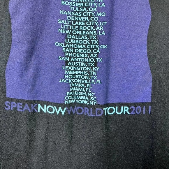 Taylor Swift Speak Now World Tour 2011 Black Graphic Concert T-Shirt Sz M Gildan - Picture 15 of 16